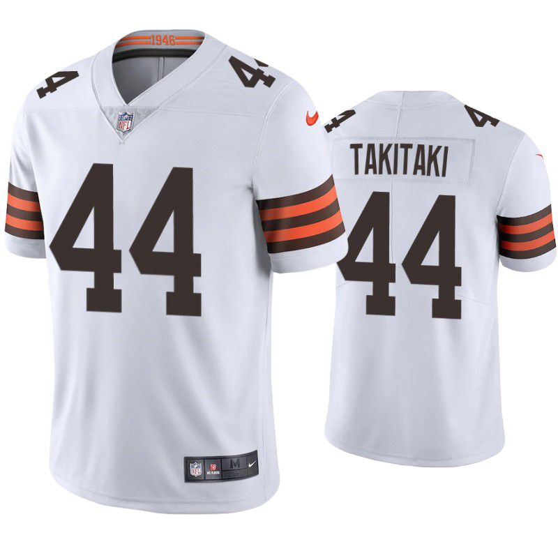 Men Cleveland Browns 44 Sione Takitaki Nike White Limited NFL Jersey